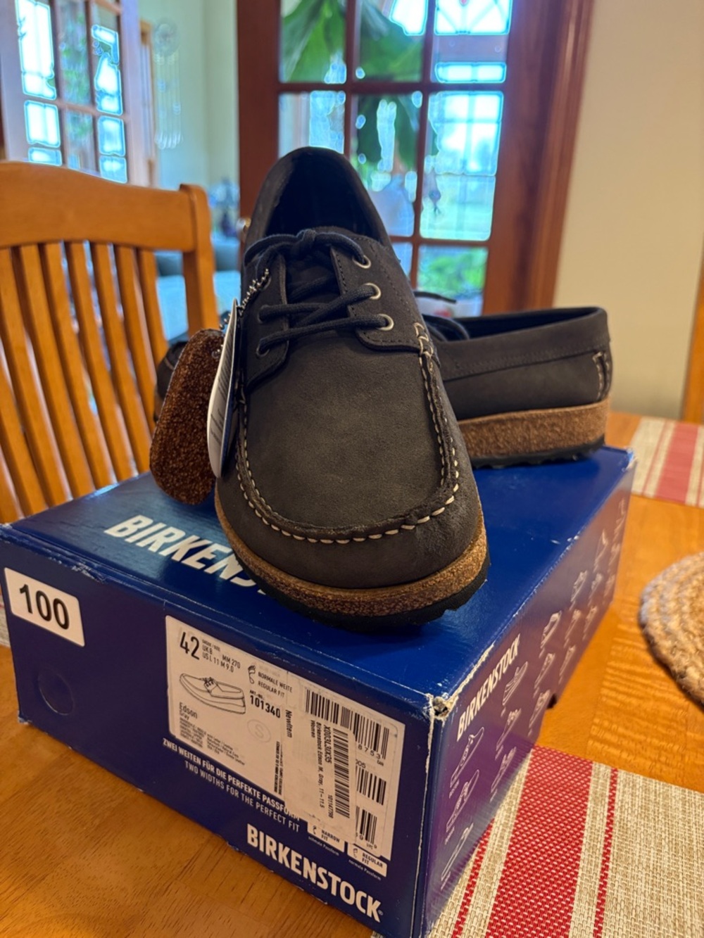 Birkenstock Men’s or Women’s Dark Gray Boat Shoes with Cork Midsole - Picture 3 of 3